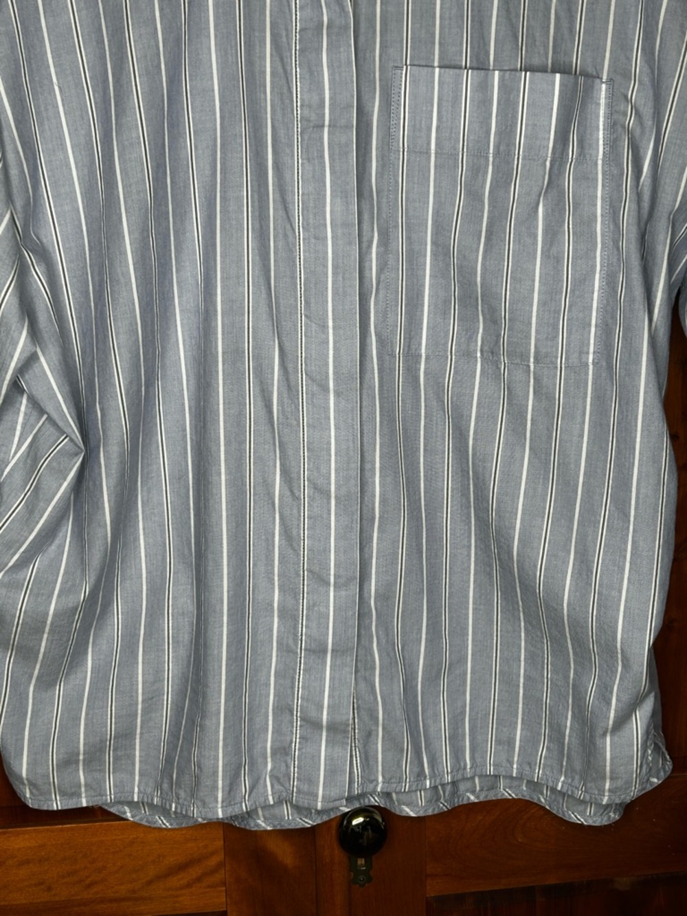 Everlane Iconic Oversized Striped Button-Down Cotton Shirt Relaxed Fit Coastal - Picture 5 of 15